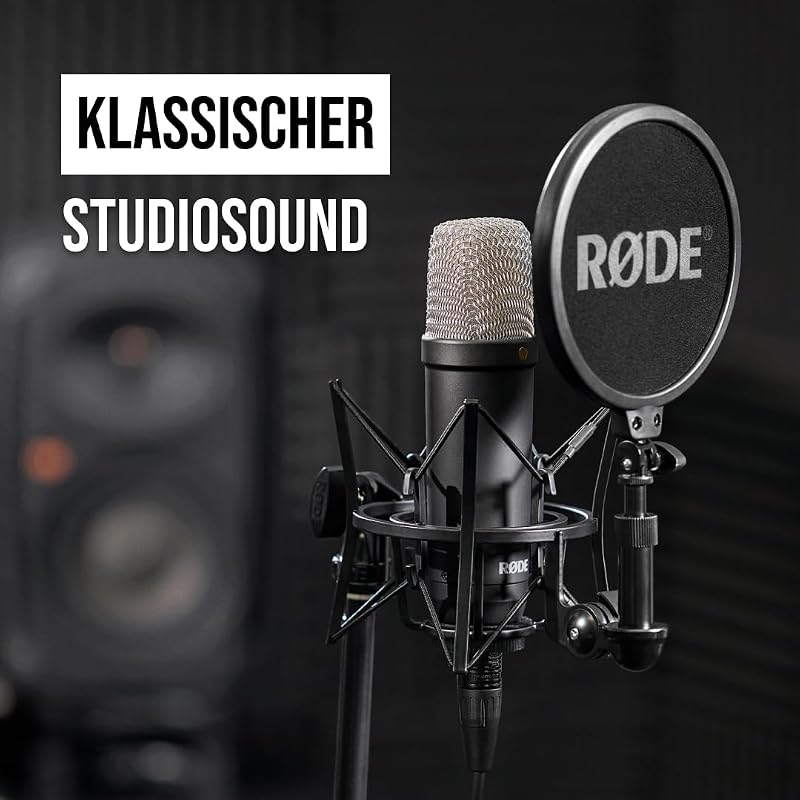 NT1 Signature Series Großmembrankondensatormikrofon mit Schockhalterung, Popschutz und XLR-Kabel für Musikproduktion, Gesangsaufnahmen, Streaming und Podcasting