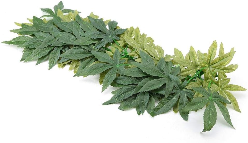 Artificial Plants Fake Leaves Plastic Green Grass with Sucker for Aquarium Fish Tank Reptile Terrarium Habitat Box Cage Terrarium Ornaments Outside Home Garden Eco-Friendly Decor(50cm/19.69in)