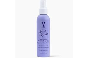 V&Co. Beauty Wave Babe Texturizing Pink Salt Spray – Beach Wave Spray for Wavy Hair with Himalayan Pink Salt & Peptides – Lightweight Texturizing & Volumizing Mist for Soft, Touchable Texture – 6 oz