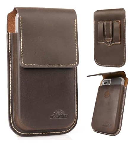 IPhone 12 Pro Max Leather IPhone Holster Custom Fit For IPhone 12 6.7" Screen In Otterbox Symmetry IPhone Case