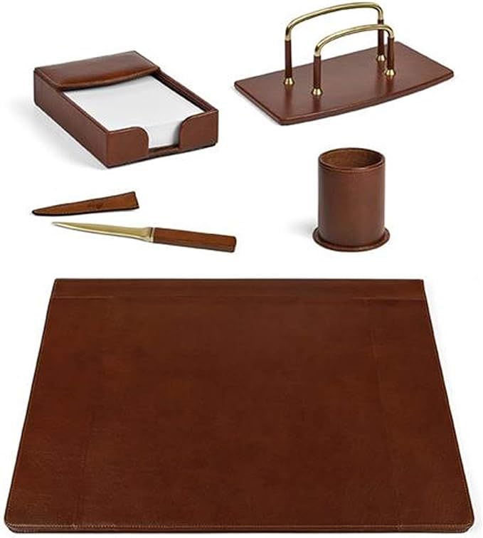 Set Tappetini Da Scrivania In Vera Pelle - XXL Per Tastiera E Mouse, Made In Italy (Nero) - Foto 12