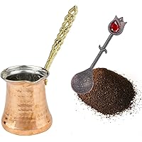 Turkish Coffee Pot: Copper Cezve Coffee Pot for Turkish Coffee | Ibrik Arabic Stovetop Coffee Pot with Handle | Handmade…