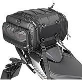 Rhinowalk Motorcycle Tail Bag Expandable Motorcycle Travel Luggage 26L Waterproof All Weather/Trunk/Rack Bag with Sissy Bar Straps-Black