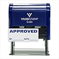 Approved w/by Date Line Self-Inking Office Rubber Stamp (Blue) - Medium