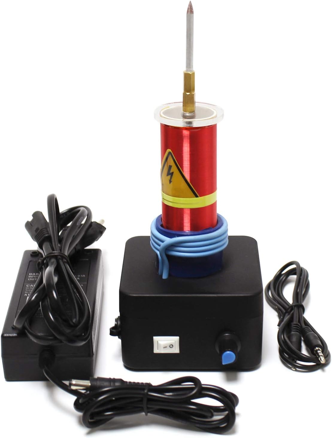 JZENT Music Tesla Coil Desktop Toy Plasma Loudspeaker Arc Generator Wireless Transmission Teaching Demonstration Experiment Model JE-02