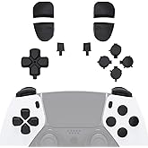 eXtremeRate Replacement Full Set Buttons Compatible with ps5 Edge Controller, Black D-pad Share Options Home Face Buttons R1 L1 R2 L2 Triggers Compatible with ps5 Edge Controller - Without Controller