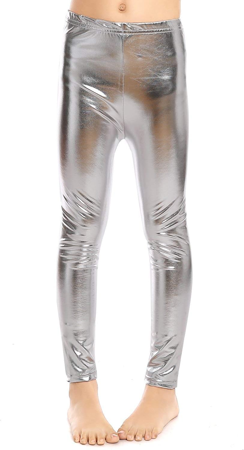 Aaronano Little Girls' Metallic Color Shiny Stretch