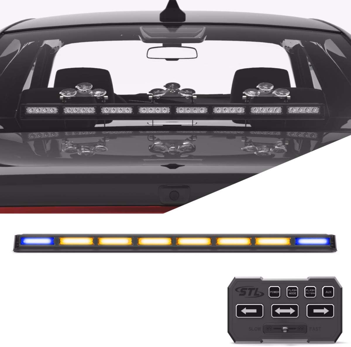 SpeedTech Lights Striker TIR 8 Head LED Traffic Advisor Light Bar for Emergency Vehicles/Strobe Directional Warning Light