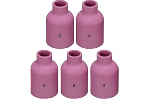 RIVERWELD TIG Gas Lens Alumina Nozzle Ceramic Cups Jumbo Large Diameter 57N74 8# 1/2" 12.5mm Orifice for PTA DB SR WP 9 17 18 20 25 26 TIG Welding Torch Pack of 5