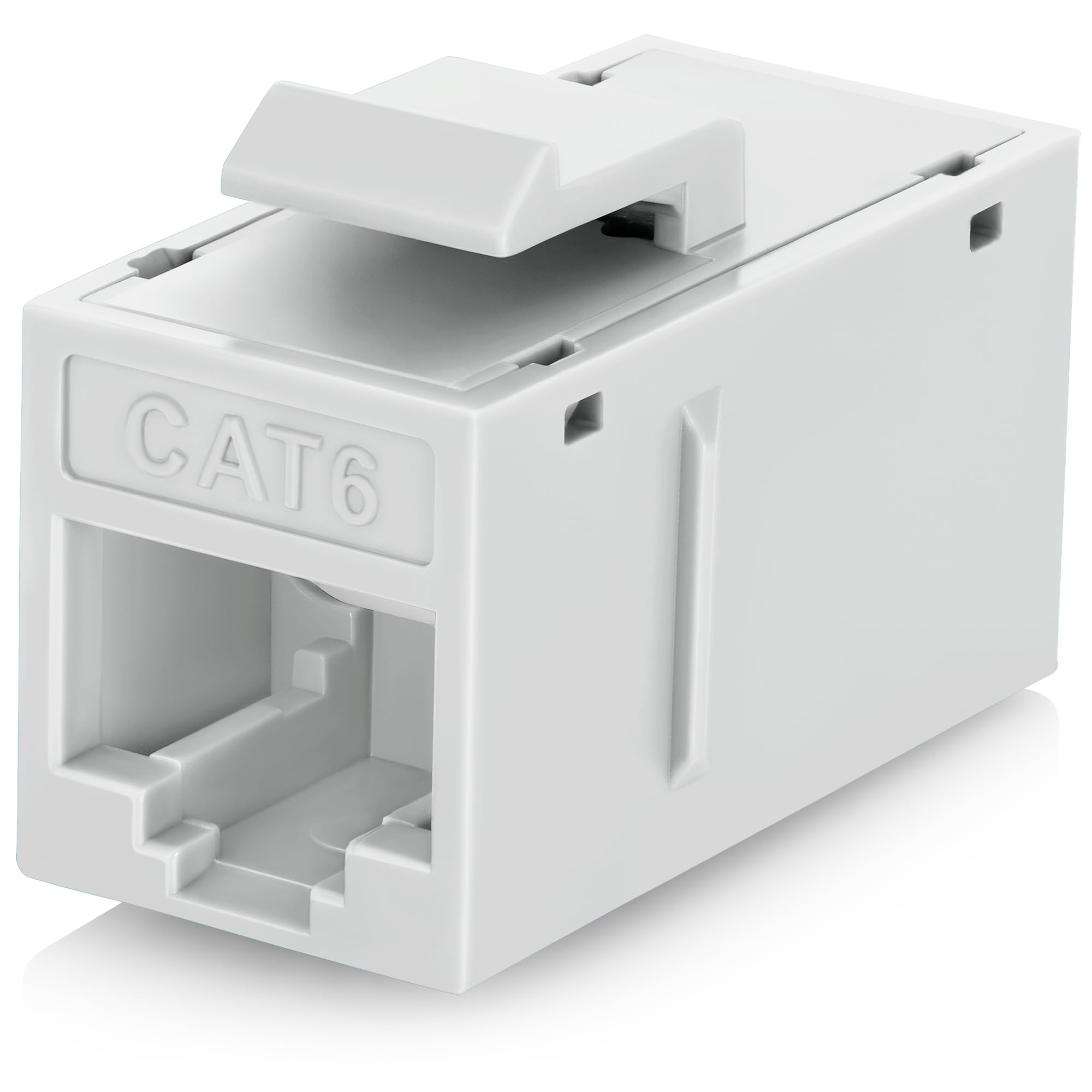 Photo 1 of Everest RJ45 CAT6 Keystone Coupler in White (12-Pack) - RJ45 Coupler - Cat6 Keystone Jacks