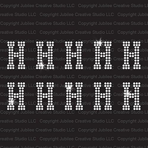 H - Athletic Jersey Letter Sheets Iron On Crystal Rhinestone Transfer by JCS Rhinestones