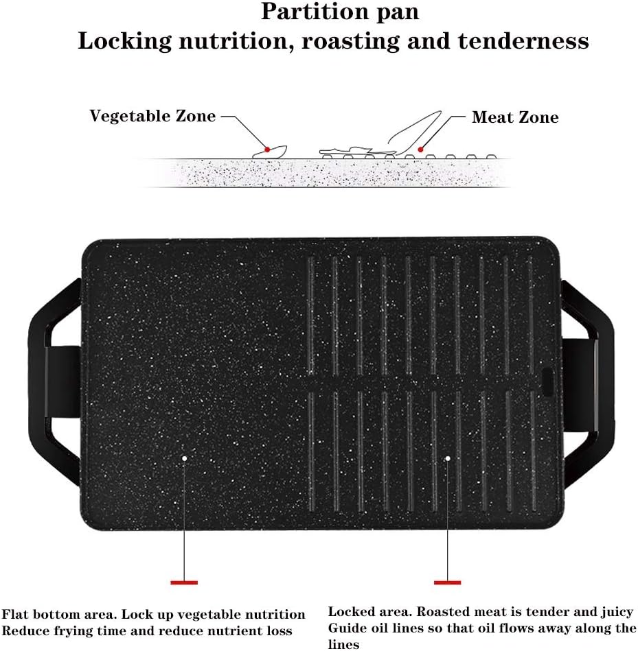 review Electric Teppanyaki Grill Table Hot BBQ Plate for Kitchen Dinner Party Camping Festival Cooking,Electric BBQ Table Top Non-Stick Hot Plate