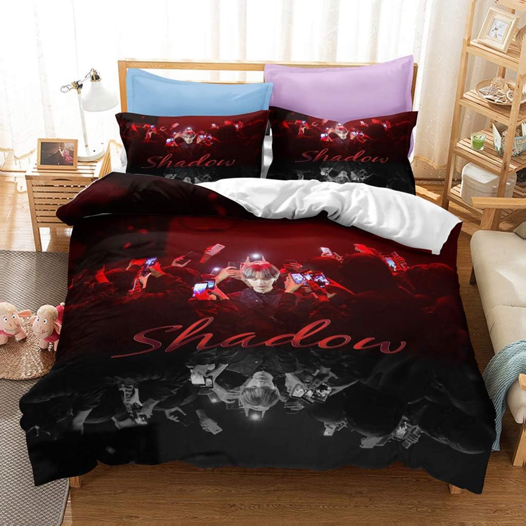 ATERAIN Kpop Map of The Soul 7 Cotton Bedding Set Jimin Suga Jungkook V 3PCS Quilt Cover Pillow Cases Set