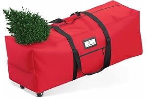 Rolling Christmas Tree Storage Bag, Xmas Artificial Tree Storage Bags with 2 Wheels, Heavy Duty 600D Oxford Fabric Storage Bo