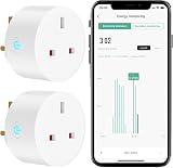 WOOX Smart Plug 2 Pack Energy Monitor WiFi Voice Control Alexa Google 13A 2990W