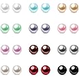 Charisma 6mm Composite Pearl Earrings Round Ball Pearls Stud Earrings Hypoallergenic 12 Pairs Mixed Color Imitation Pearl Earrings Set for Women