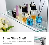 EMKE Frameless Mirror with Shelf Small Bathroom 60x45cm Rectangle view 2