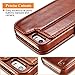 iPhone SE Leather Case, Icarercase Vintage Genuine Leather Side Open Wallet Cases with 2 Card-Slots, Folio Flip Style with Magnetic Closure with Stand Function for Apple iPhone SE / 5s / 5 (Brown)