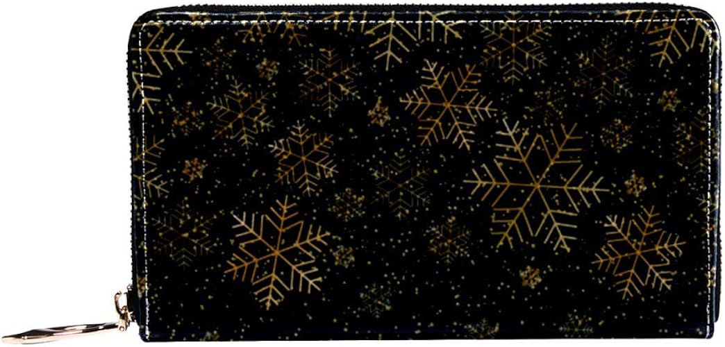 Amazon Ayustyle 財布 長財布 二つ折り メンズ レディース 男女兼用 レザー ファスナー 大容量 金色 雪 冬 財布