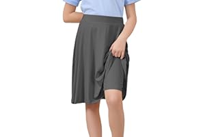 Zando Girls Knee Length Skorts | A Line Skirt with Shorts | Uniform Skirts Back to School Outfits for Playtime Size 6-14