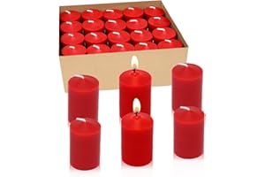 AMUSAER 15 Hour Red Votive Candles, Unscented 1.5 Inch Diameter Wax Candles for Wedding, Party & Home, 1.5"D x 2.25"H