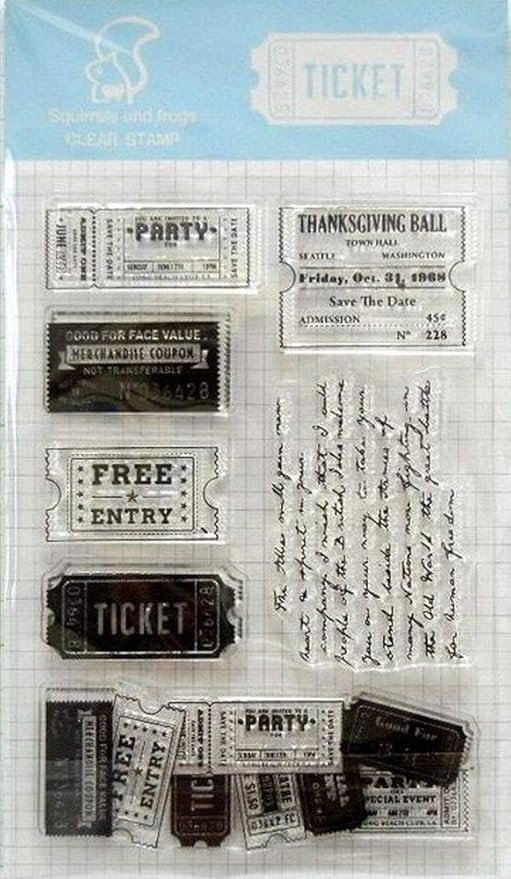 Amazon クリアスタンプ チケット シリコン 判子 手帳や手作りカードに スタンプ 文房具 オフィス用品