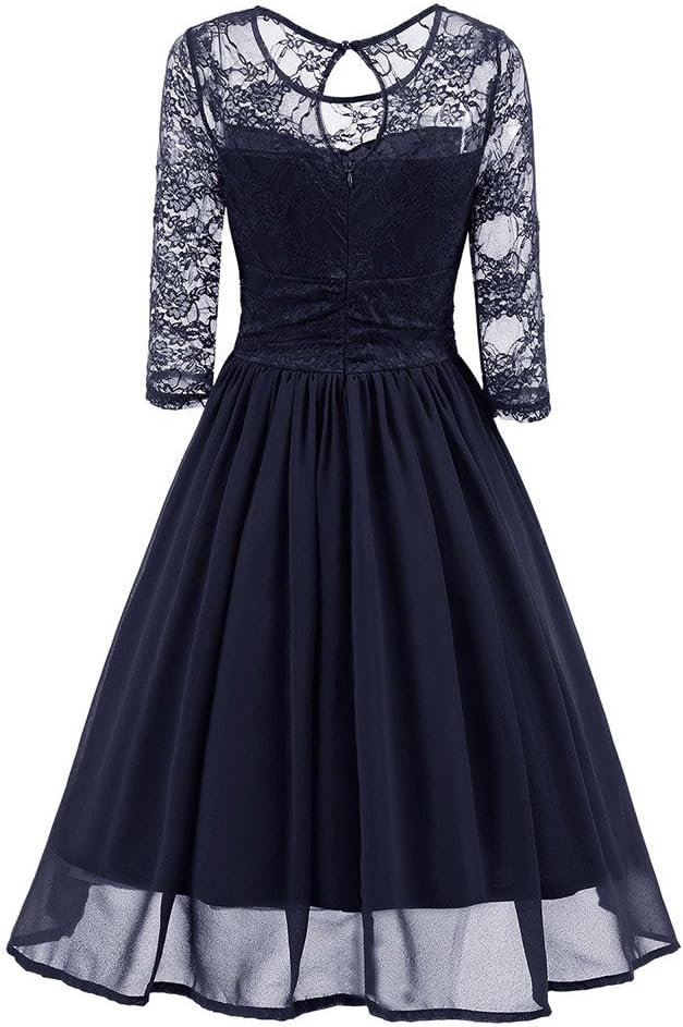Yihaojia Women Dress Dress For Women Lace 3/4 A-Line Wing Cocktail Dress