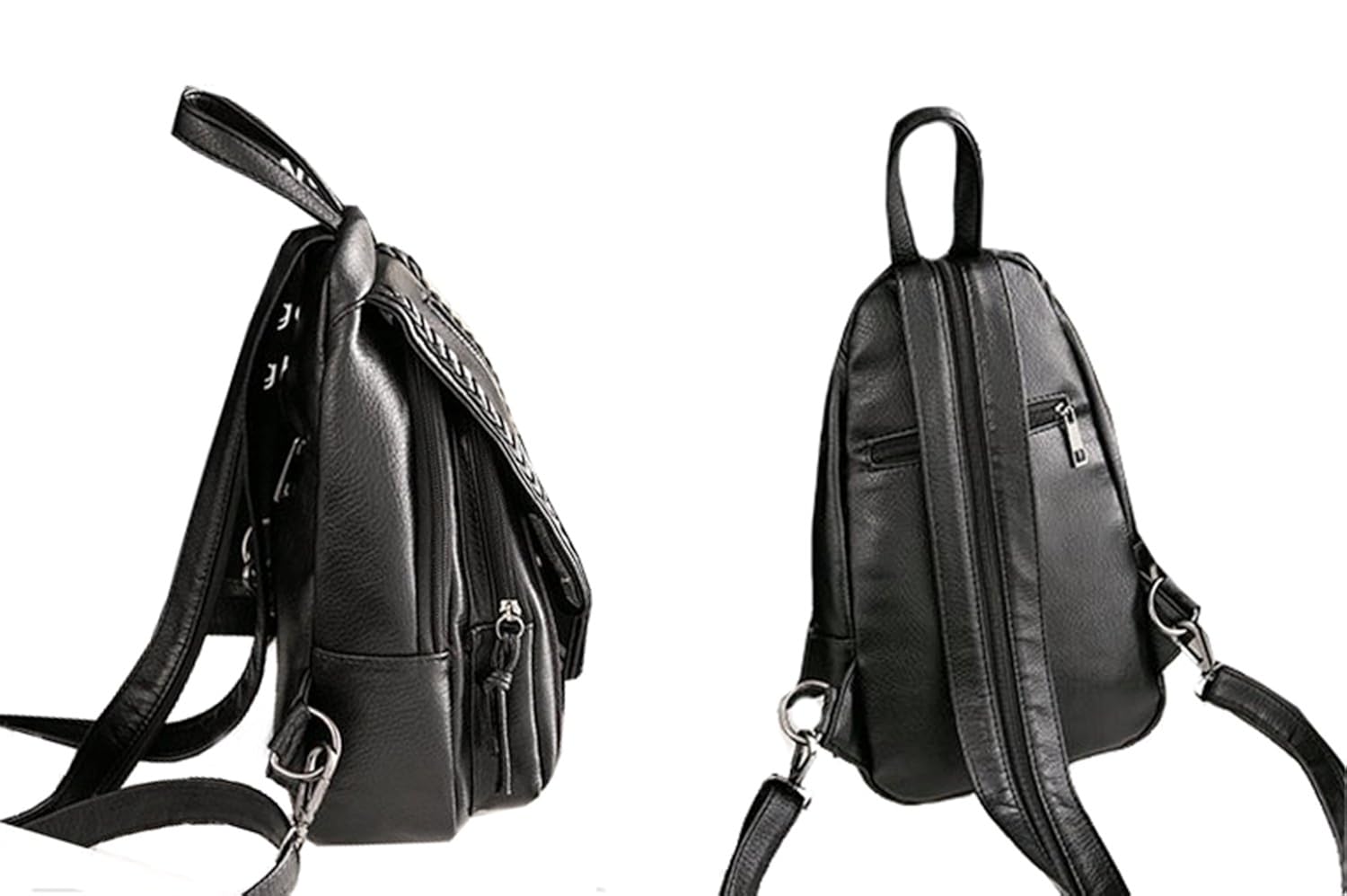 di grazia convertible(3 way) women's backpack handbag (black, black-3way-beaded-crossbody-bag)