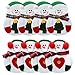 WOVTE 8Pcs Christmas Decorations Snowman Silver Flatware Holder Pockets Table Dinner Home Decoration