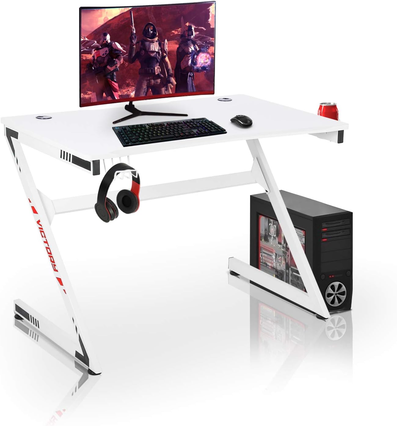 gamer desk white