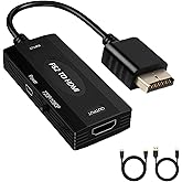 Ozvavzk PS2 to HDMI Converter Adapter with HDMI Cable, Support 1080p/720p Resolution, Works for PS1/ PS 2/ PS3, Supports All 