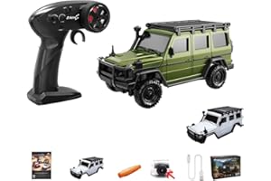 Helixsun 1/43 Scale 2.4G 4WD RC Rock Crawler Model, Featuring Simulated Lighting System, Remote Control Capability, Dual Body