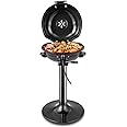 HAPPYGRILL 1600W Outdoor Electric Grill BBQ Grill for 15-Serving, Electric Barbecue Grill for Indoor & Outdoor Use, Portable Stand BBQ Grill for Patio Balcony Kitchen Garden