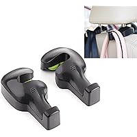 IPELY Universal Car Vehicle Back Seat Headrest Hanger Holder Hook for Bag Purse Cloth Grocery (Black -Set of 2)