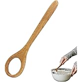 12 Inch Solid Wood Dough Whisk for Sourdough Bread Baking - Heavy Duty Mixing Tool for Cookie Dough, Pizza Pastry Batter - Natural Kitchen Baking Utensil with Ergonomic Handle