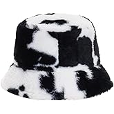 Fzxdfg Winter Soft Faux Fur Bucket Hat Fashion Fuzzy Warm Fisherman Cap for Women Men