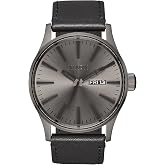 NIXON Sentry Leather A105-100m Water Resistant Men's Analog Classic Watch | (42mm Watch Face, 23mm Leather Band)