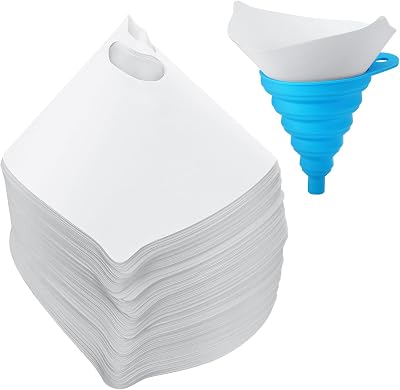 JANYUN 75 Pcs Paint Strainers with Blue Silicone Funnel 149 micron Filter