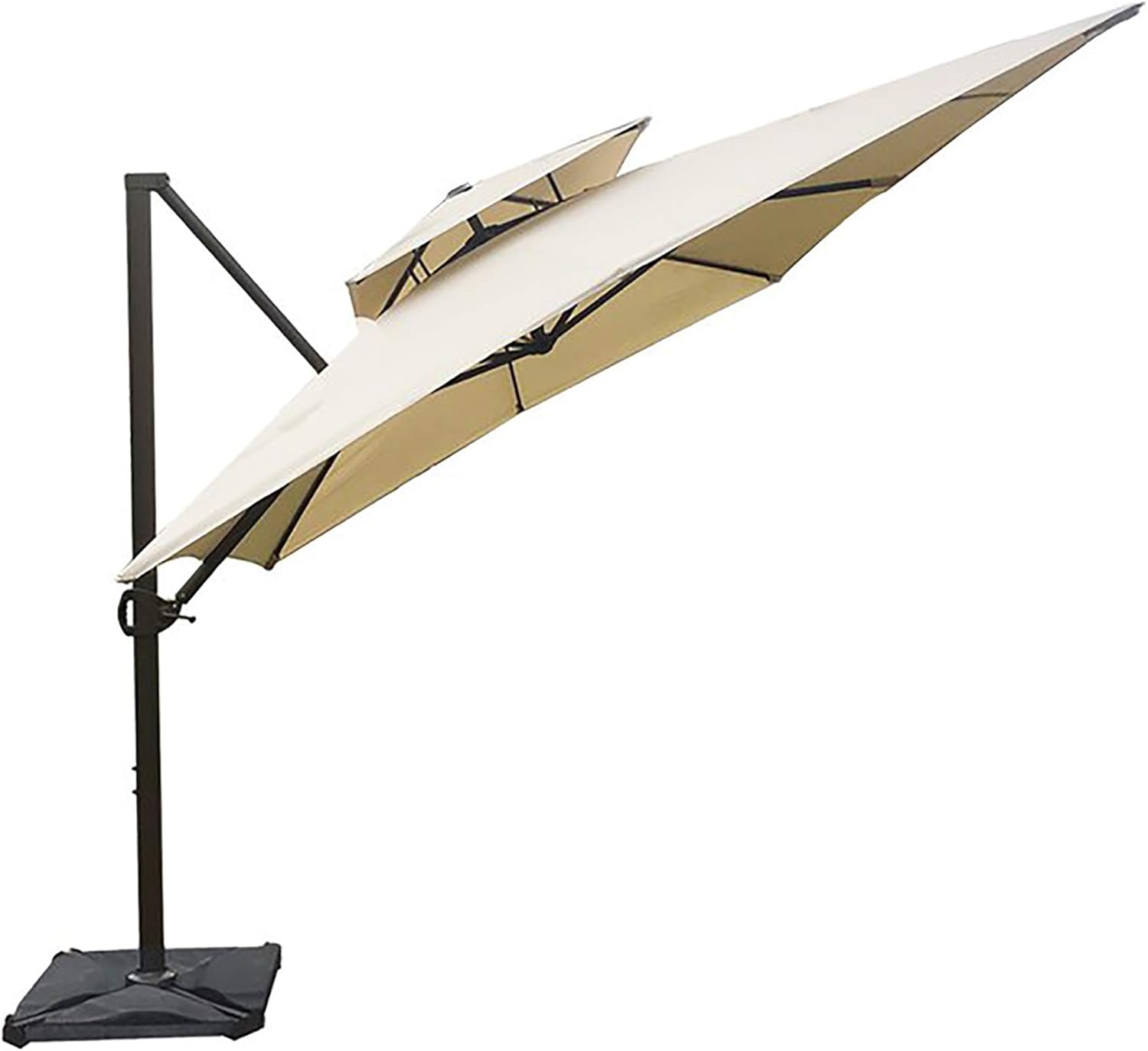 Abba Patio 9 By 12 Feet Square Offset Cantilever Umbrella Dual Wind Vent Patio Hanging Umbrella With Cross Base Beige Amazon Ca Patio Lawn Garden