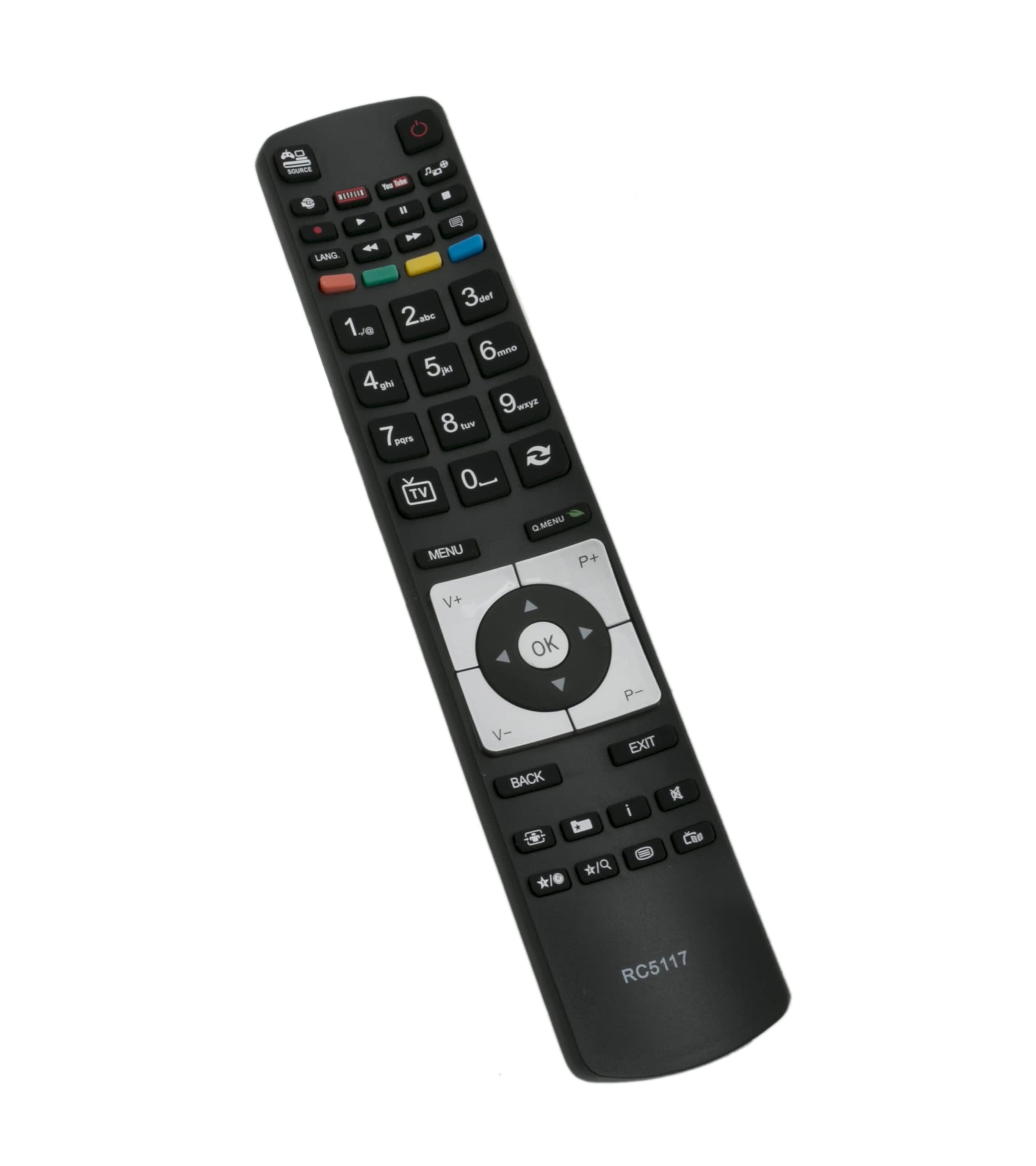 AULCMEET RC5117 Replacement Remote Control Compatible with Hitachi OLED TV BUSH DLED32265HDCNTD LED24265DVDCNT DLED49287FHD LED24127DVDCNTD LED32127HDCNTD
