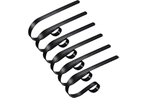Edoneery Christmas Stocking Holders for Fireplace Mantle with Separate Double-Sided Tapes, Non-Slip Stocking Hangers for Mantel Shelves Multipurpose Xmas Party Decoration Hooks Set of 6 Black