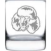 Happy Poodle - Whiskey Rocks Glass - Unique Poodle Themed Dog Gifts or Party Decor for Women and Men - 10.25 Oz
