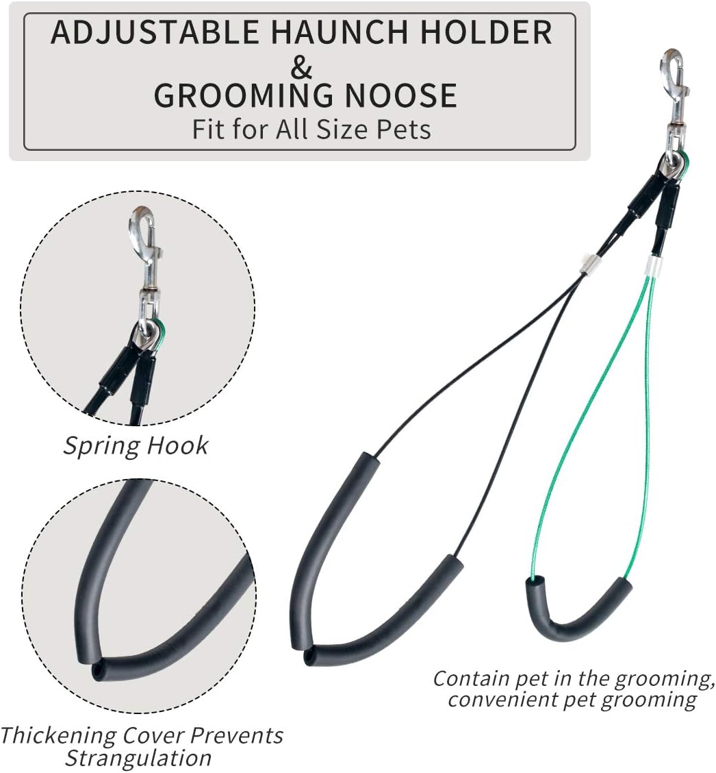 CHAOLUN Foldable Pet Dog Grooming Arm with Clamp, Loop Noose, No Sit Haunch Holder for Medium & Small Pets, Pet Grooming Tool 35.5" Adjustable Arm