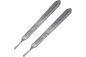 2-Pack Graduated No. 3 Scalpel Handle - Stainless Steel Reusable Knife Handle with Scale for Hobby, Craft, and Model Making