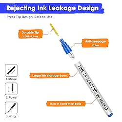 maxtek Dry Erase Markers Fine Tip, Glass Board