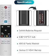 Gvirtue CT-8541 Remote Compatible with Toshiba UHD TV 2018 2019 No Setup view 6