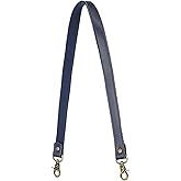 PATIKIL Leather Purse Strap Replacement Crossbody, 23.6" Leather Crossbody Strap Universal Long Shoulder Stripe Adjustable for Purses Handbags Bags, Navy Blue