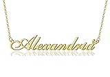 Alexandria Heart Name Necklace 18k Gold Plated