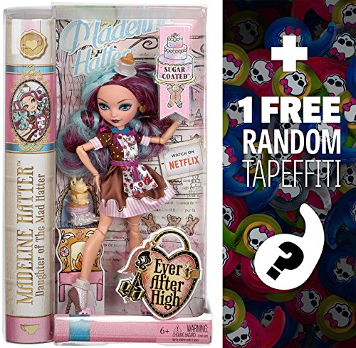 Madeline Hatter - Daughter of the Mad Hatter: Ever After High 'Sugar Coated' Doll + 1 FREE Official Monster High Mini-Tapeffiti Bundle