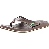 Sanuk Men's Beer Cozy Flip Flop, Brown, 11 M US
